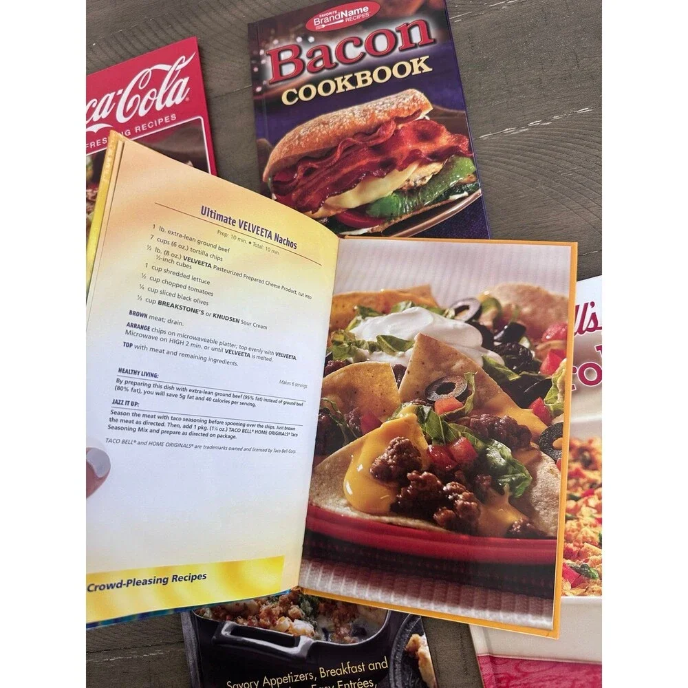 Brand Name Recipe Hardcover Cookbook Lot 5 Coca-Cola Velveeta Campbell's Kraft